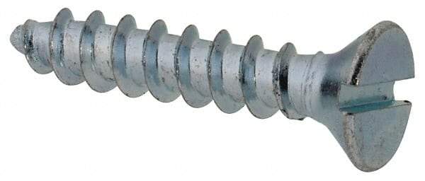 Value Collection - #10 Flat Head Slotted Sheet Metal Screw - Steel, 1" OAL, Grade 2 - Exact Industrial Supply