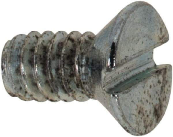 Value Collection - #2-56 UNC, 3/16" OAL Slotted Drive Machine Screw - Flat Head, Grade 2 Steel, Zinc-Plated Finish, Without Washer - Exact Industrial Supply