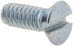 Value Collection - #2-56 UNC, 1/4" OAL Slotted Drive Machine Screw - Flat Head, Grade 2 Steel, Zinc-Plated Finish, Without Washer - Exact Industrial Supply