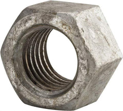 Value Collection - 1-3/8 - 6 UNC Steel Right Hand Hex Nut - 2-1/16" Across Flats, 1-11/64" High, Hot Dipped Galvanized Finish - Exact Industrial Supply