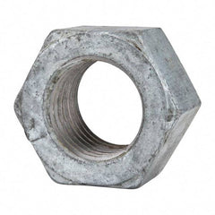 Value Collection - 1-1/2 - 6 UNC Steel Right Hand Hex Nut - 2-1/4" Across Flats, 1-9/32" High, Hot Dipped Galvanized Finish - Exact Industrial Supply