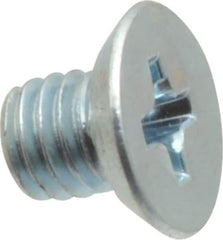 Value Collection - #10-32 UNF, 1/4" OAL Phillips Drive Machine Screw - Flat Head, Grade 2 Steel, Zinc-Plated Finish, Without Washer - Exact Industrial Supply