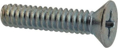 Value Collection - #10-24 UNC, 7/8" OAL Phillips Drive Machine Screw - Flat Head, Grade 2 Steel, Zinc-Plated Finish, Without Washer - Exact Industrial Supply