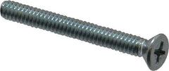 Value Collection - #10-24 UNC, 1-3/4" OAL Phillips Drive Machine Screw - Flat Head, Grade 2 Steel, Zinc-Plated Finish, Without Washer - Exact Industrial Supply