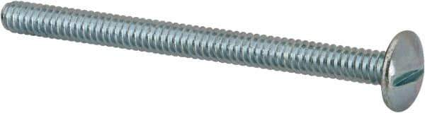 Value Collection - #10-24 UNC, 2-1/2" Length Under Head Slotted Drive Machine Screw - Truss Head, Grade 2 Steel, Zinc-Plated Finish, Without Washer - Exact Industrial Supply