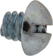 Value Collection - #10-24 UNC, 3/16" Length Under Head Slotted Drive Machine Screw - Round Head, Grade 2 Steel, Zinc-Plated Finish, Without Washer - Exact Industrial Supply