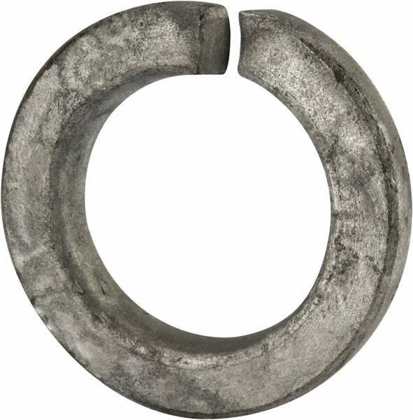 Value Collection - 1-3/8", 1.379" ID, 0.344" Thick Split Lock Washer - Grade 2 Steel, Hot Dipped Galvanized Finish, 1.379" Min ID, 1.408" Max ID, 2.219" Max OD - Exact Industrial Supply