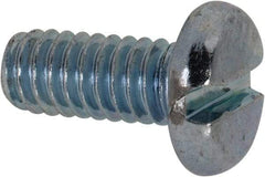Value Collection - #12-24 UNC, 1/2" Length Under Head Slotted Drive Machine Screw - Pan Head, Grade 2 Steel, Zinc-Plated Finish, Without Washer - Exact Industrial Supply