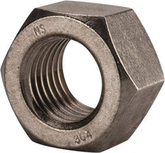 Value Collection - 1-3/8 - 6 UNC Stainless Steel Right Hand Hex Nut - 2-1/16" Across Flats, 1-11/64" High, Uncoated - Exact Industrial Supply
