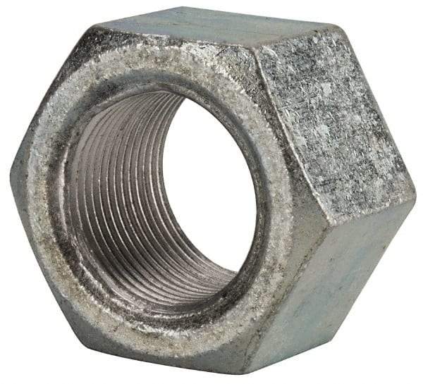 Value Collection - 1-3/8 - 12 UNF Steel Right Hand Hex Nut - 2-1/16" Across Flats, 1-11/64" High, Zinc Clear Finish - Exact Industrial Supply