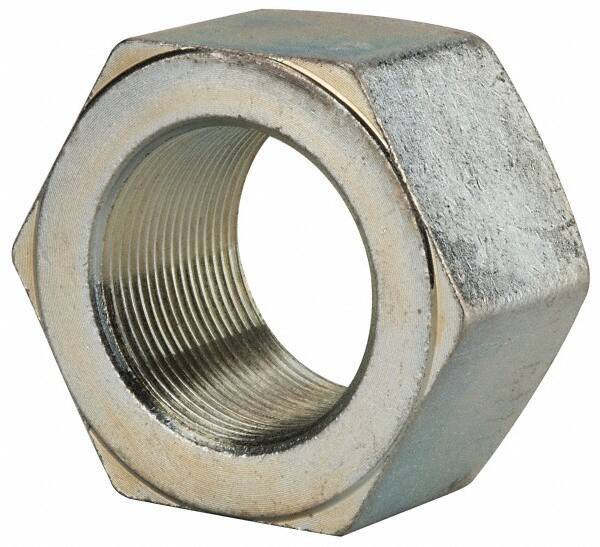 Value Collection - 1-3/4 - 12 UN Steel Right Hand Hex Nut - 2-5/8" Across Flats, 1-1/2" High, Zinc Clear Finish - Exact Industrial Supply
