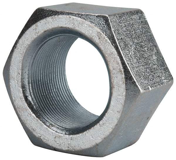 Value Collection - 2-12 UN Steel Right Hand Hex Nut - 3" Across Flats, 1-23/32" High, Zinc Clear Finish - Exact Industrial Supply