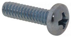 Value Collection - #4-40 UNC, 7/16" Length Under Head Phillips Drive Machine Screw - Pan Head, Grade 2 Steel, Zinc-Plated Finish, Without Washer - Exact Industrial Supply