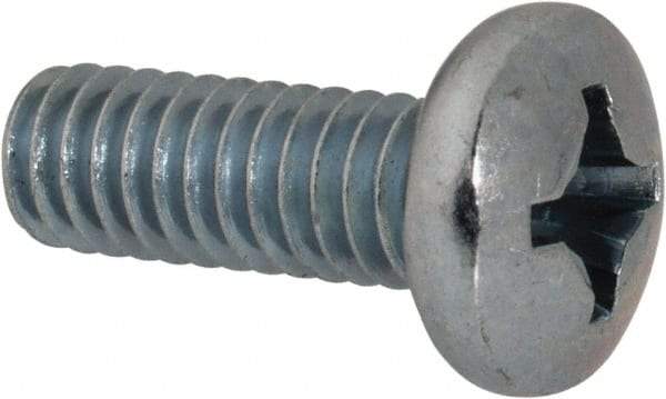 Value Collection - #12-24 UNC, 5/8" Length Under Head Phillips Drive Machine Screw - Pan Head, Grade 2 Steel, Zinc-Plated Finish, Without Washer - Exact Industrial Supply
