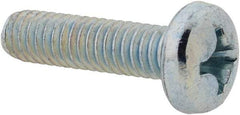 Value Collection - #12-24 UNC, 7/8" Length Under Head Phillips Drive Machine Screw - Pan Head, Grade 2 Steel, Zinc-Plated Finish, Without Washer - Exact Industrial Supply