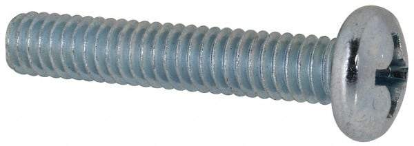 Value Collection - #12-24 UNC, 1-1/4" Length Under Head Phillips Drive Machine Screw - Pan Head, Grade 2 Steel, Zinc-Plated Finish, Without Washer - Exact Industrial Supply