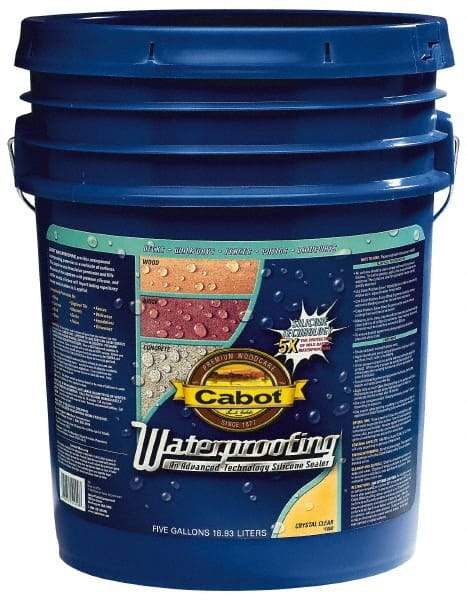 Cabot - 5 Gal Pail Clear Flat Crystal Clear Sealer - 100 to 250 Sq Ft/Gal Coverage, <100 g/L VOC Content - Exact Industrial Supply