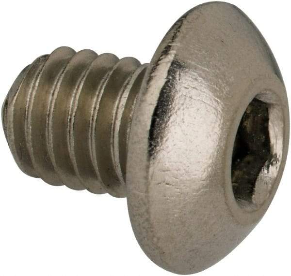 Value Collection - #10-32 UNF Hex Socket Drive, Button Screw - Grade 316 Stainless Steel, Uncoated, 1/4" Length Under Head - Exact Industrial Supply