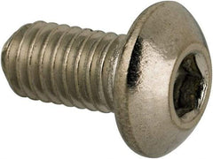 Value Collection - #10-32 UNF Hex Socket Drive, Button Screw - Grade 316 Stainless Steel, Uncoated, 3/8" Length Under Head - Exact Industrial Supply