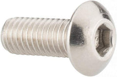 Value Collection - #10-32 UNF Hex Socket Drive, Button Screw - Grade 316 Stainless Steel, Uncoated, 1/2" Length Under Head - Exact Industrial Supply