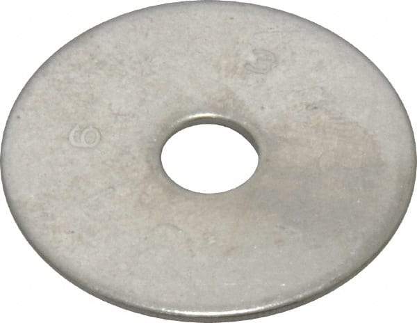 Value Collection - 1/4" Screw, Grade 316 Stainless Steel Fender Flat Washer - 1/4" ID x 1-1/4" OD, 0.057" Thick, Plain Finish - Exact Industrial Supply