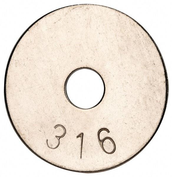 Value Collection - 5/16" Screw, Grade 316 Stainless Steel Fender Flat Washer - 0.336" ID x 1-1/2" OD, 0.069" Thick, Plain Finish - Exact Industrial Supply
