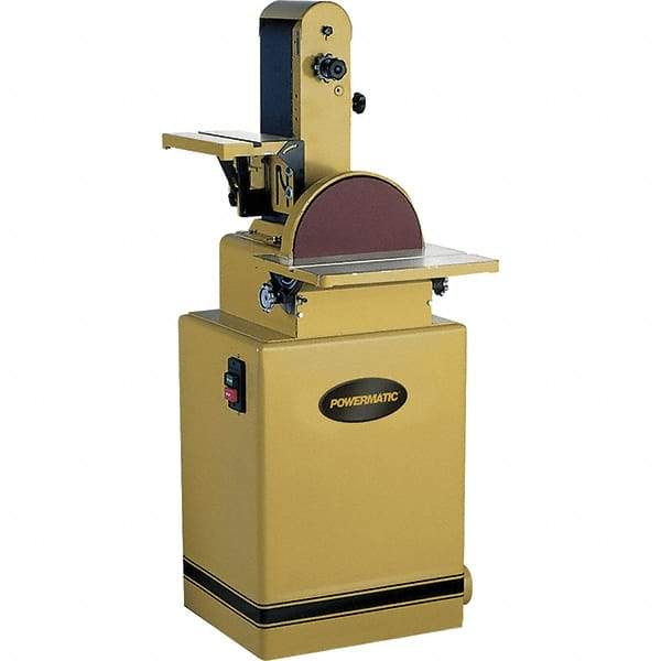 Powermatic - 48 Inch Long x 6 Inch Wide Belt, 12 Inch Diameter, Combination Sanding Machine - 3/4 HP, Single Phase - Exact Industrial Supply