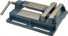 Interstate - 4-5/8" Jaw Opening Capacity x 1" Throat Depth, Horizontal Drill Press Vise - 5" Wide x 1" High Jaw, Stationary Base, Standard Speed, 9.65" OAL x 2.33" Overall Height, Cast Iron - Exact Industrial Supply