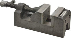 Palmgren - 1-1/2" Jaw Opening Capacity x 1" Throat Depth, Horizontal Drill Press Vise - 1-1/2" Wide Jaw, Stationary Base, Standard Speed, 5-1/8" OAL x 1-13/16" Overall Height, Cast Iron - Exact Industrial Supply