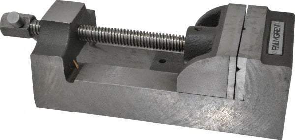 Palmgren - 4" Jaw Opening Capacity x 1-3/4" Throat Depth, Horizontal Drill Press Vise - 4" Wide Jaw, Stationary Base, Standard Speed, 10-3/4" OAL x 3-1/4" Overall Height, Cast Iron - Exact Industrial Supply