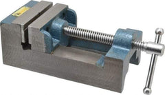 Interstate - 3-5/16" Jaw Opening Capacity x 1-7/64" Throat Depth, Horizontal Drill Press Vise - 3-1/2" Wide x 1.1" High Jaw, Stationary Base, Standard Speed, 8-1/2" OAL x 2-3/4" Overall Height, Cast Iron - Exact Industrial Supply