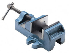 Palmgren - 1-1/2" Jaw Opening Capacity x 1" Throat Depth, Horizontal Drill Press Vise - 1-3/4" Wide Jaw, Stationary Base, Standard Speed, 4-1/2" OAL x 1-15/16" Overall Height, Cast Iron - Exact Industrial Supply