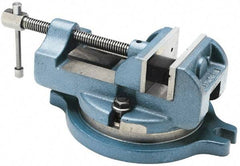 Palmgren - 4" Jaw Width, 4" Jaw Opening Capacity, Horizontal Swivel Machine Vise - Manual Operation, 1 Station, 11-3/4" Long x 4-3/4" High x 1-3/4" Deep, 1-3/4" Jaw Height, 30,000 psi Max Clamp Force, Cast Iron - Exact Industrial Supply