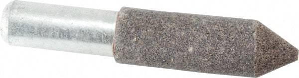 Grier Abrasives - 5/8" Diam 90 Grit 60° Included Angle Center Lap - Aluminum Oxide, Fine Grade, Extra Hard Density, Shank Mounted - Exact Industrial Supply
