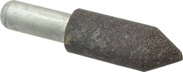 Grier Abrasives - 3/4" Diam 80 Grit 60° Included Angle Center Lap - Aluminum Oxide, Medium Grade, Extra Hard Density, Shank Mounted - Exact Industrial Supply