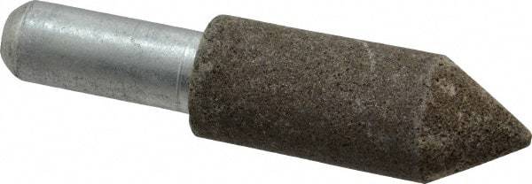 Grier Abrasives - 3/4" Diam 150 Grit 60° Included Angle Center Lap - Aluminum Oxide, Very Fine Grade, Extra Hard Density, Shank Mounted - Exact Industrial Supply