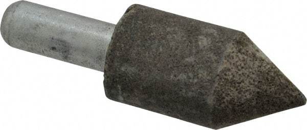 Grier Abrasives - 1" Diam 150 Grit 60° Included Angle Center Lap - Aluminum Oxide, Very Fine Grade, Extra Hard Density, Shank Mounted - Exact Industrial Supply