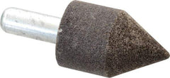 Grier Abrasives - 1-1/4" Diam 80 Grit 60° Included Angle Center Lap - Aluminum Oxide, Medium Grade, Extra Hard Density, Shank Mounted - Exact Industrial Supply
