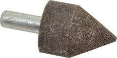Grier Abrasives - 1-1/2" Diam 80 Grit 60° Included Angle Center Lap - Aluminum Oxide, Medium Grade, Extra Hard Density, Shank Mounted - Exact Industrial Supply