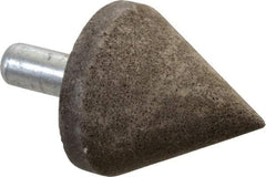 Grier Abrasives - 2" Diam 150 Grit 60° Included Angle Center Lap - Aluminum Oxide, Very Fine Grade, Extra Hard Density, Shank Mounted - Exact Industrial Supply