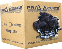 PRO-SOURCE - Reclaimed Cotton Polishing and Dust Cloths - Assorted Colors, Flannel, Low Lint, 10 Lbs. at 3 to 4 per Pound, Box - Exact Industrial Supply