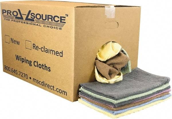 PRO-SOURCE - 27 Inch Long x 16 Inch Wide Car Wash Cotton Towels - Assorted Colors, Terry Cloth, Low Lint, 25 Lbs. at 2 to 4 per Pound, Box - Exact Industrial Supply