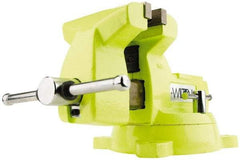 Wilton - 6" Jaw Width x 5-3/4" Jaw Opening Capacity, 4-1/8" Throat Depth, Bench & Pipe Combination Vise - 1/4 to 3-1/2" Pipe Capacity, Swivel Base, Bolt Down Attachment, Ductile Iron - Exact Industrial Supply