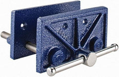 Wilton - 6-1/2" Jaw Width, 4-1/2" Jaw Opening, 3" Throat Depth, Cast Iron Woodworking Vise - 8-1/4" OAL x 7.3" OAW x 4.1" OAH, Standard Spindle - Exact Industrial Supply