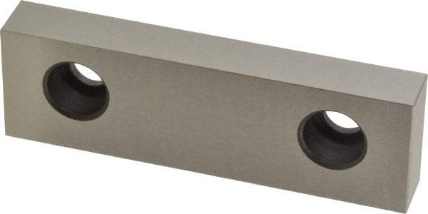 Kurt - 4" Wide x 1.235" High x 35/64" Thick, Flat/No Step Vise Jaw - Hard, Steel, Fixed Jaw, Compatible with 4" Vises - Exact Industrial Supply