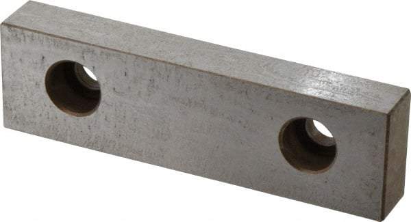 Kurt - 5" Wide x 1.485" High x 0.735" Thick, Flat/No Step Vise Jaw - Hard, Steel, Fixed Jaw, Compatible with 5" Vises - Exact Industrial Supply