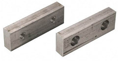 Snap Jaws - 6" Wide x 2-3/4" High x 1" Thick, Flat/No Step Vise Jaw - Soft, Steel, Fixed Jaw, Compatible with 6" Vises - Exact Industrial Supply