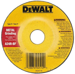 DeWALT - 24 Grit, 7" Wheel Diam, 1/8" Wheel Thickness, Type 27 Depressed Center Wheel - Zirconia Alumina, R Hardness, 8,700 Max RPM, Compatible with Angle Grinder - Exact Industrial Supply