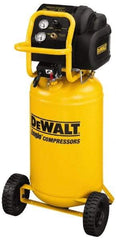 DeWALT - 1.6 Running HP, 5.4 CFM at 90 psi Vertical Port Electric Compressor - 15 Gallon Tank, 15 Amp, 200 Max psi, 120V - Exact Industrial Supply