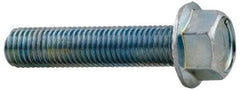 Value Collection - 1/2-13 UNC, 1" Length Under Head, Hex Drive Flange Bolt - 1" Thread Length, Grade 2 Steel, Serrated Flange, Zinc-Plated Finish - Exact Industrial Supply